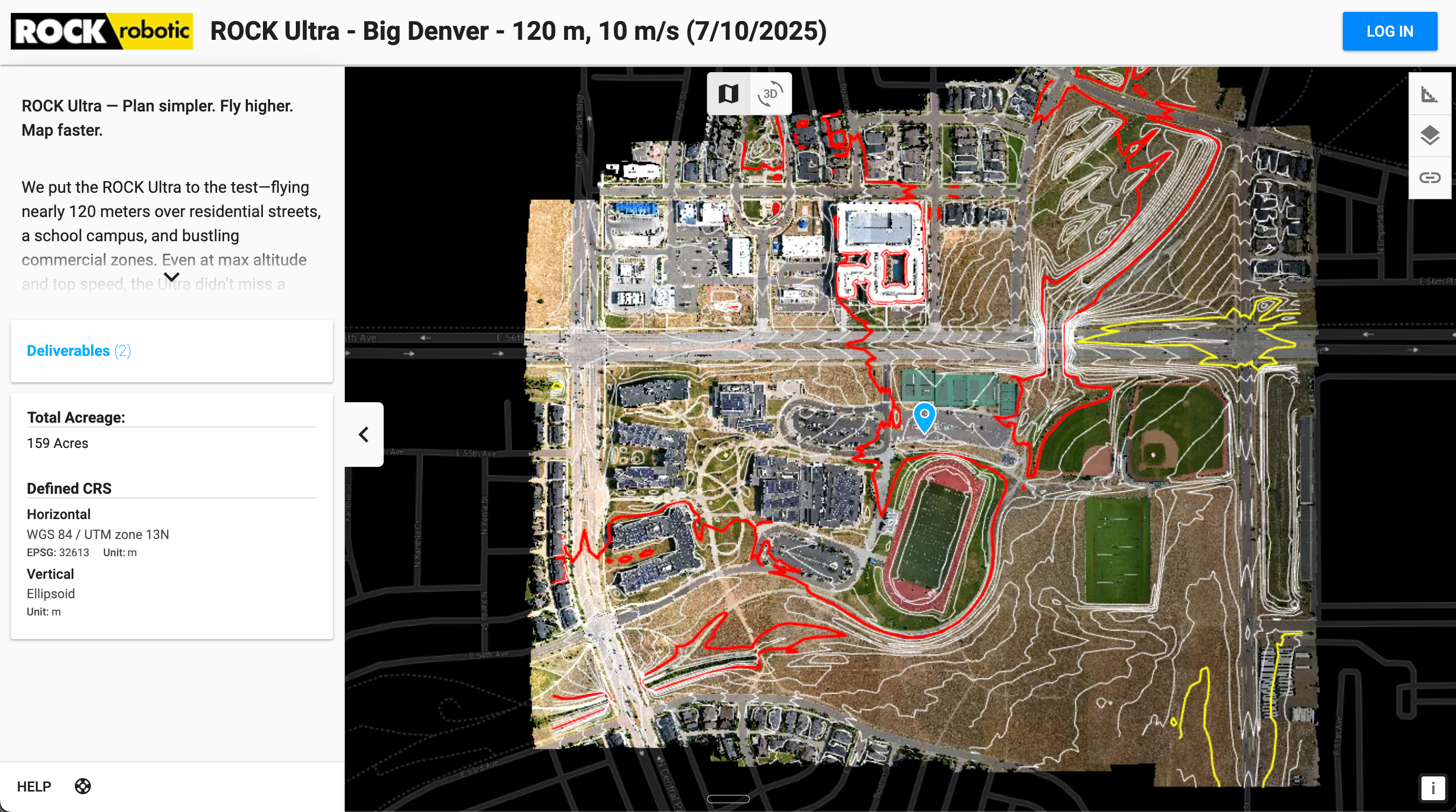 Drone LiDAR orthomosaic contours