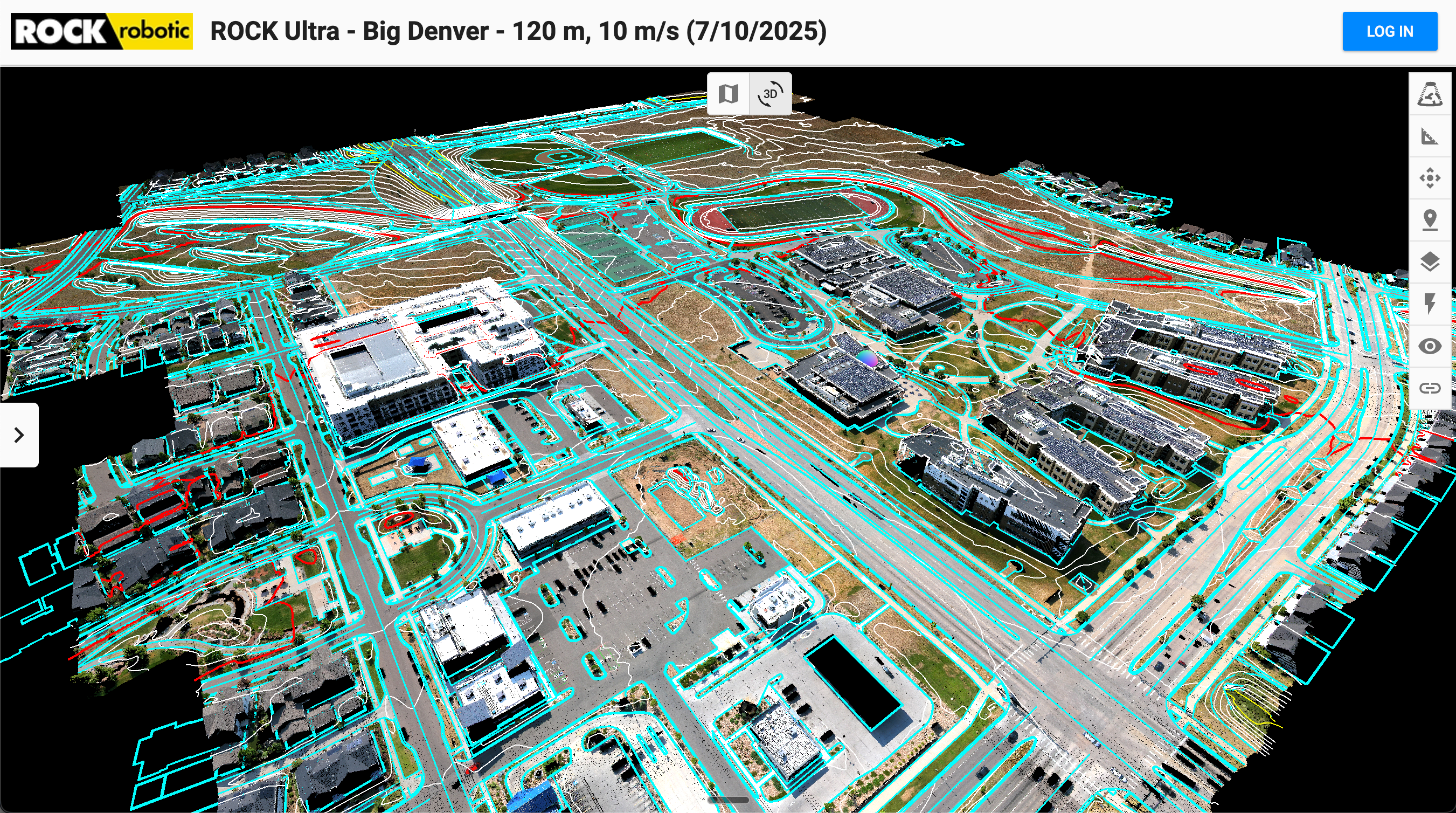 Drone LiDAR colorized with breaklines and contours