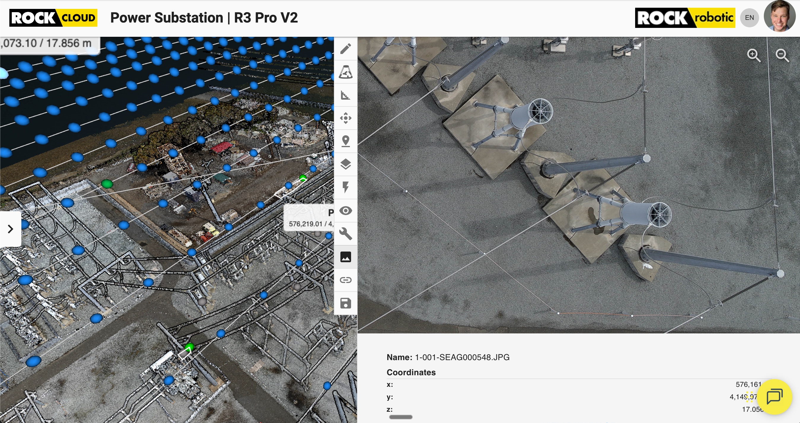 Unified point cloud and orthomosaic view