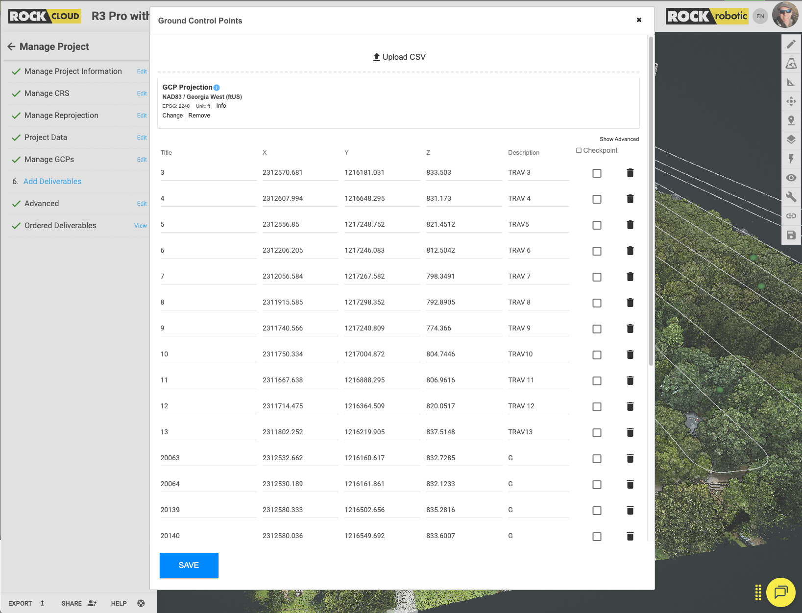 GCP alignment interface